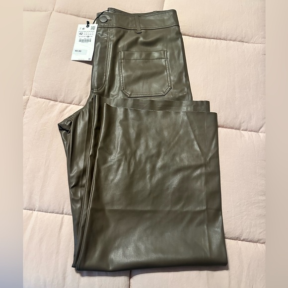 Zara , The Marine Pant Brown Wide-Leg Women's Pants size 42 - Picture 5 of 5